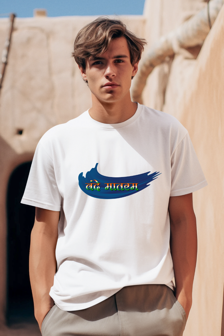 Vande Matram- Premium White Men T-shirt