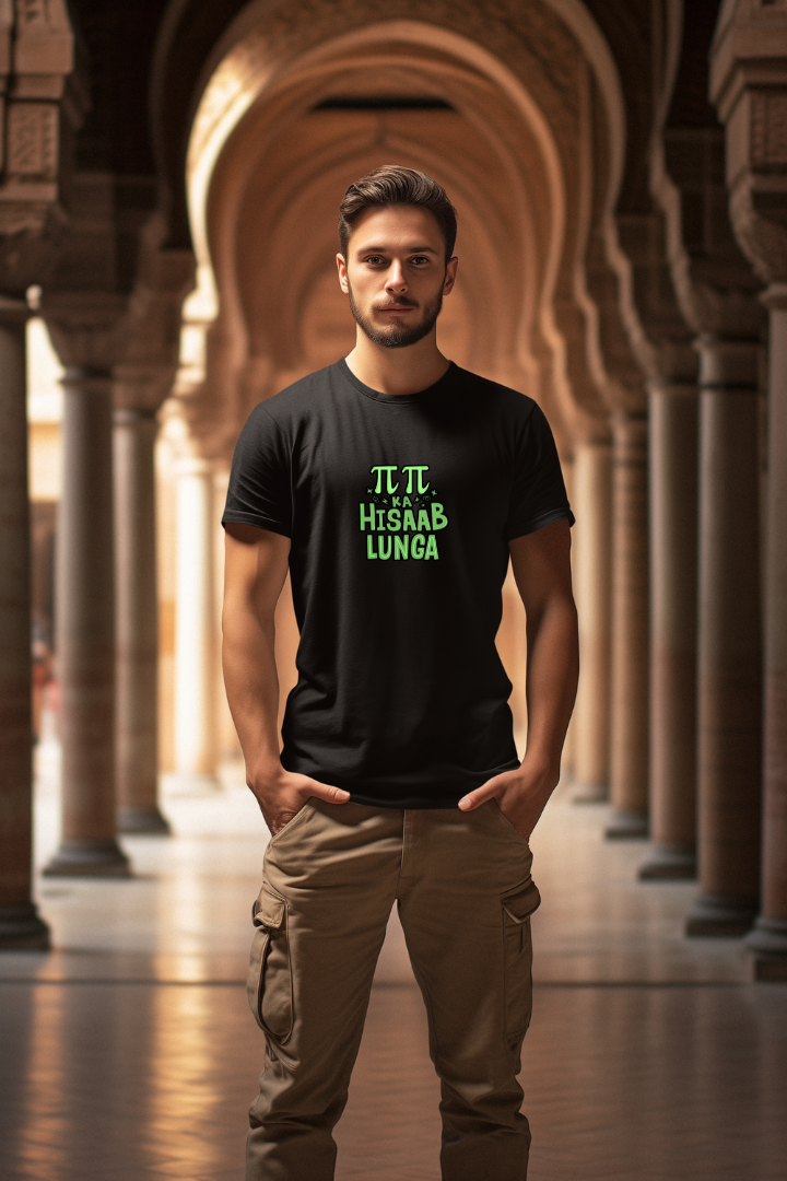 π π ka Hisaab Lunga- Premium Black Men T-shirt