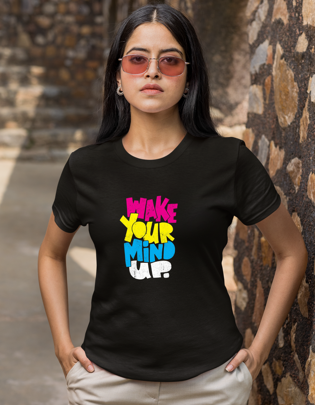 Wake Your Mind Up- Premium Black Women T-shirt