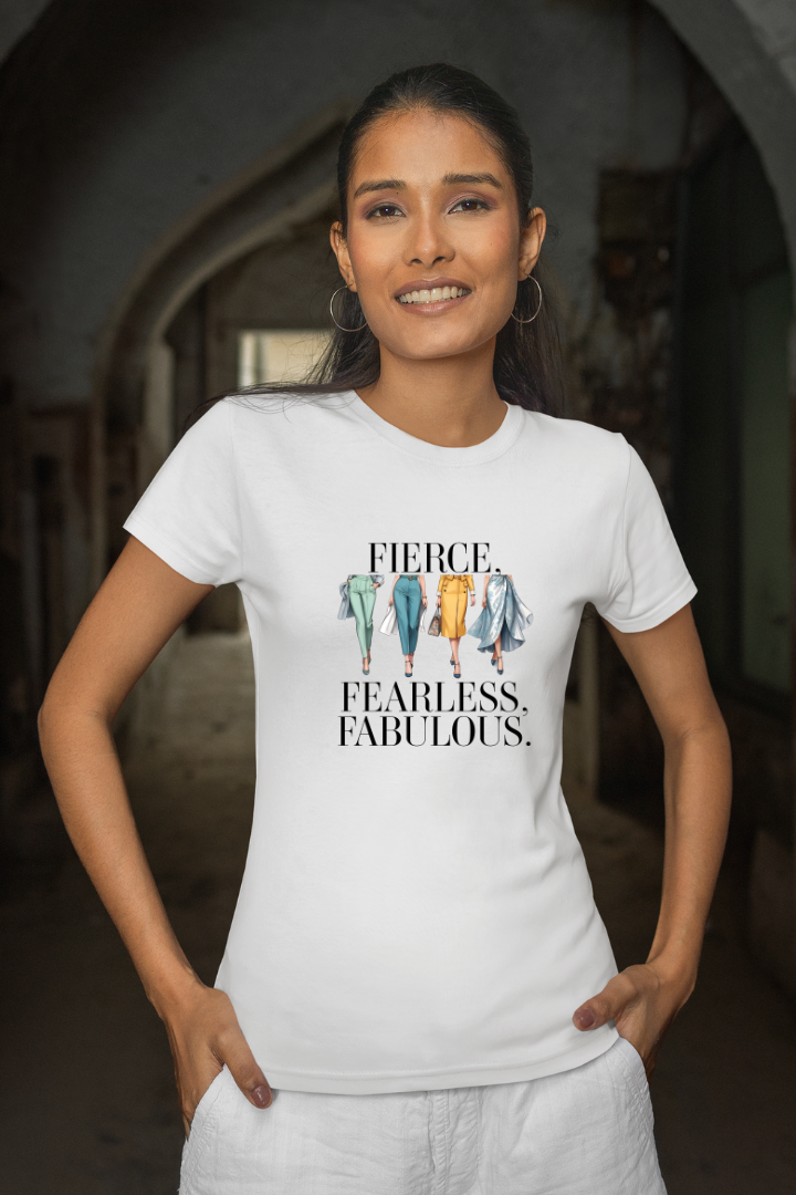 Fierce, Fearless, Fabulous- Premium White Women T-shirt