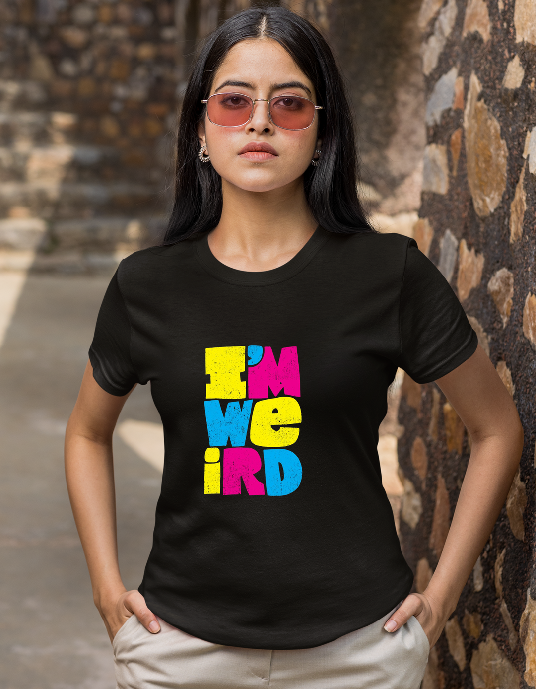 I'M Weird- Premium Black Women T-shirt