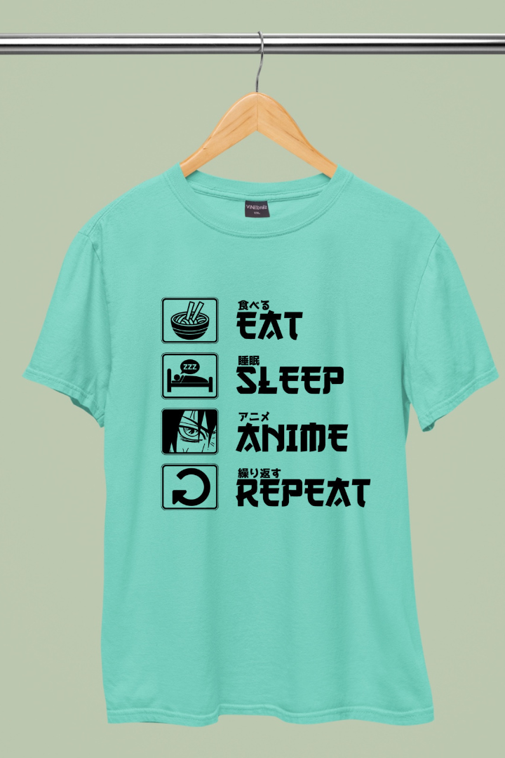 Eat Sleep Anime Repeat print- Unisex Regular Fit