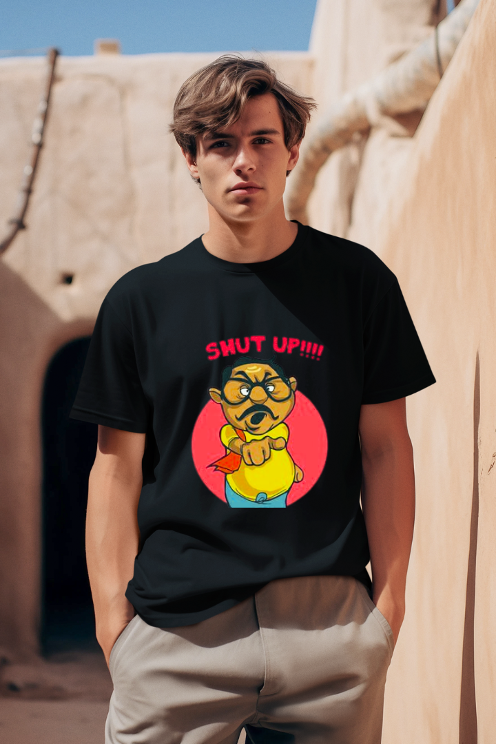 Shut Up- Premium Black Men T-shirt