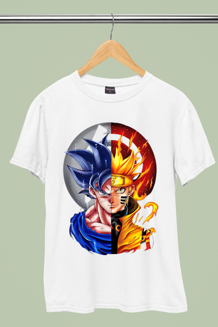 Dragon Ball X Naruto Anime Print- Premium T-shirt