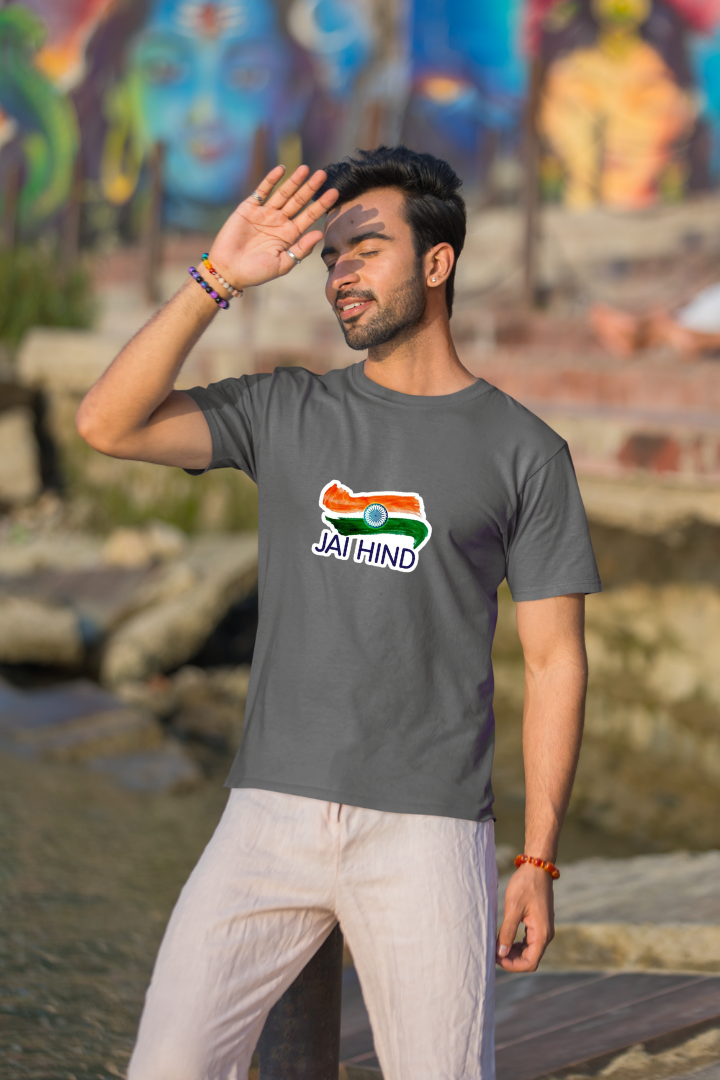 Jai Hind- Premium Charcoal Grey Men T-shirt