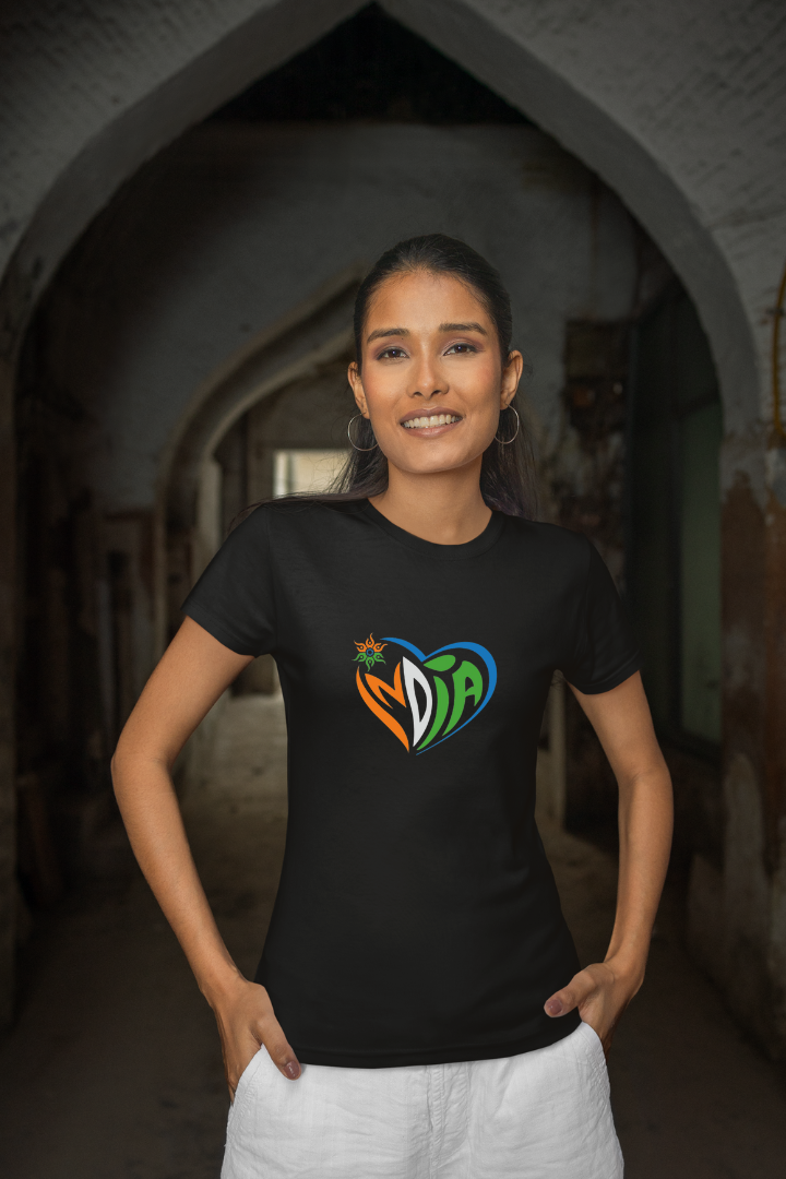 India- Premium Black Women T-shirt