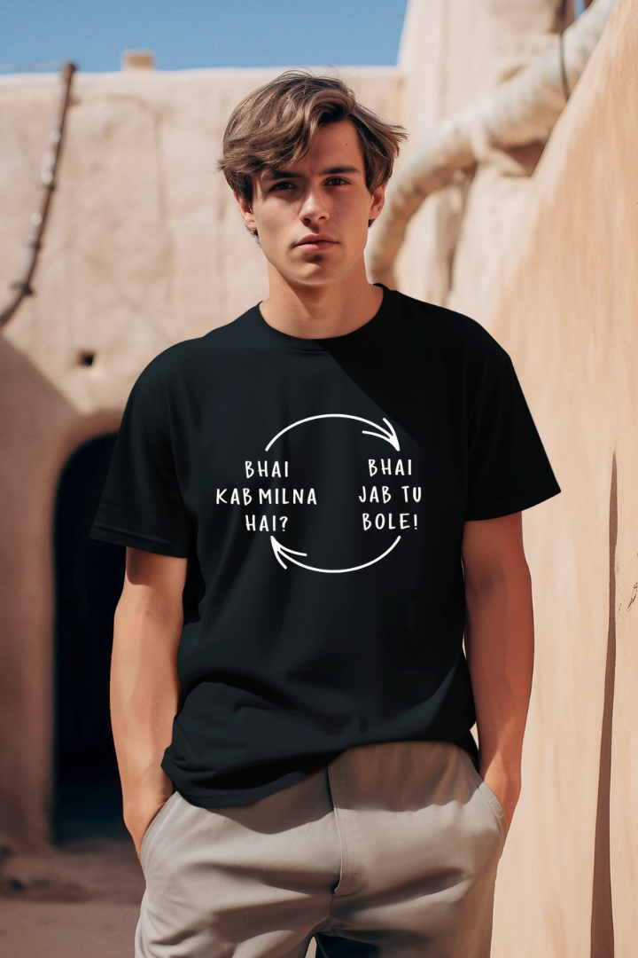 Bhai Loop- Premium Black Men T-shirt