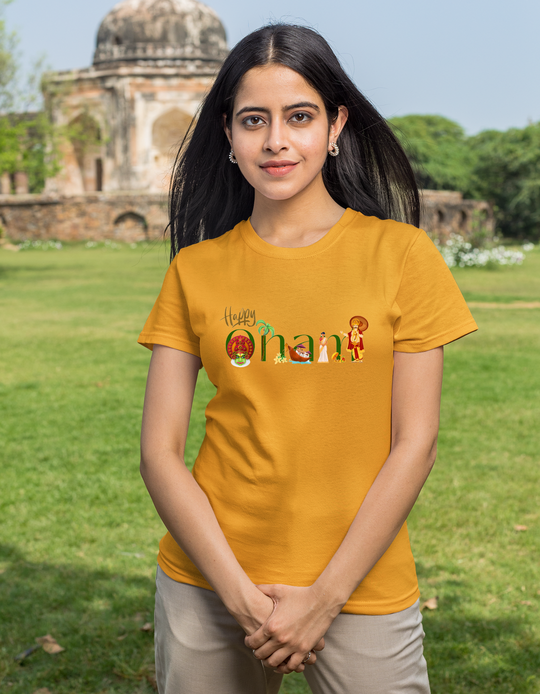Onam Theme Premium Women Slim Fit T-shirt