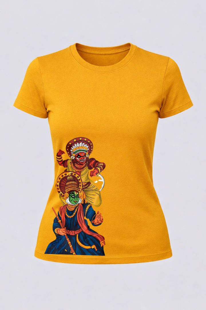 Traditional Dance Print Women Premium Cotton T-shirt