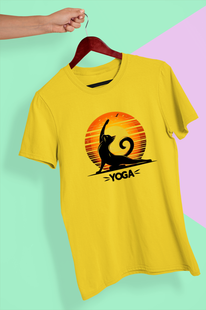 Cat Yoga Unisex Cotton Tshirt