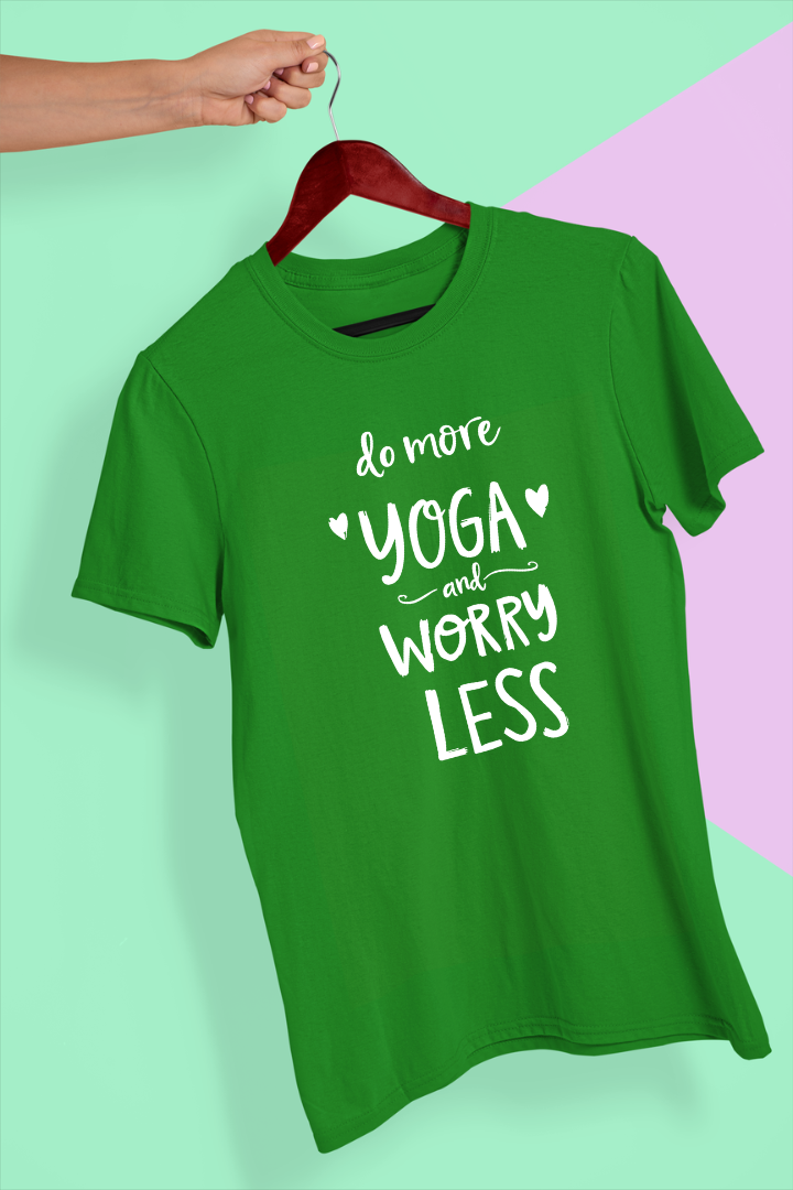 Do More Yoga And Worry Less Unisex Cotton Tshirt
