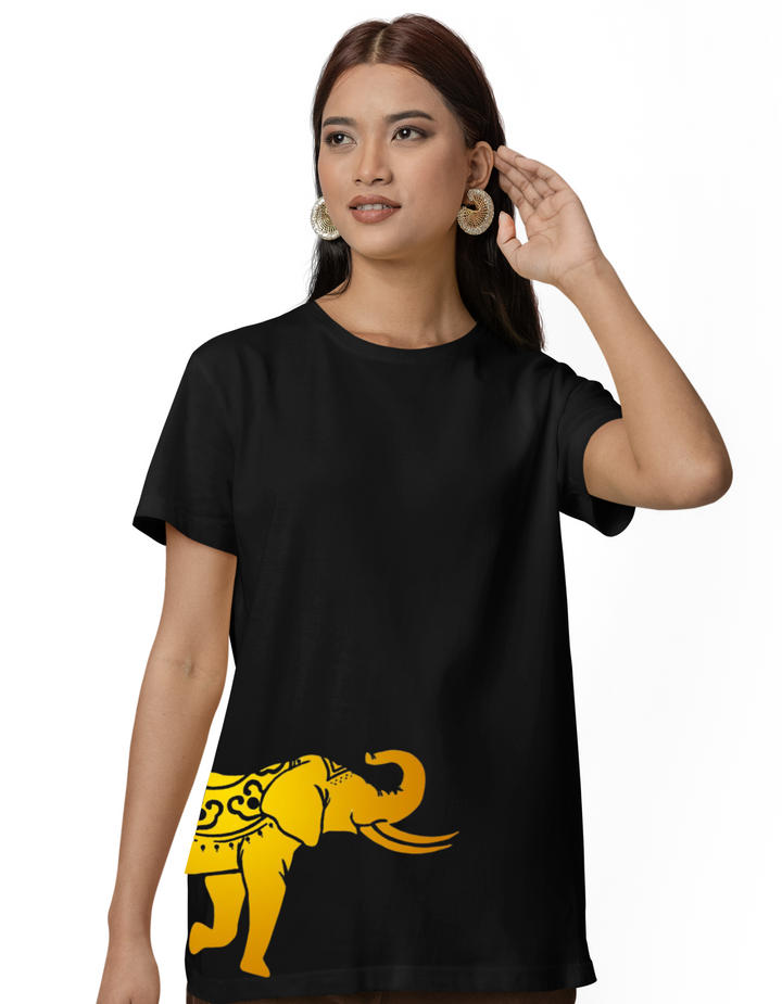 Elephant Front and Back Print Unisex Regular Fit T-shirt