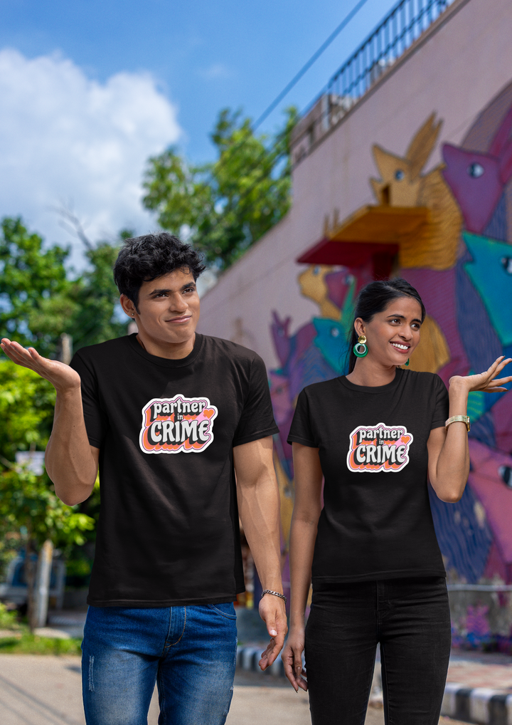 Partner In Crime Friendship Theme Unisex Regular Fit T-shirt