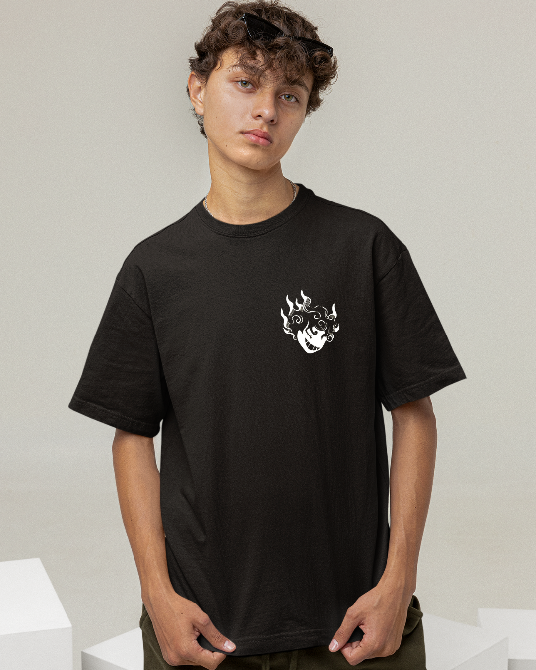 Luffy Laughing Chaos Oversize Unisex T-shirts- Front and Back print