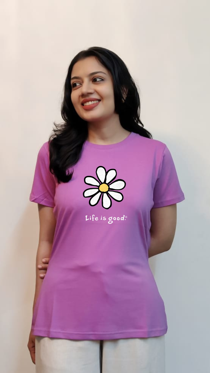 Life Is Good Printed Premium Cotton Women T-shirt