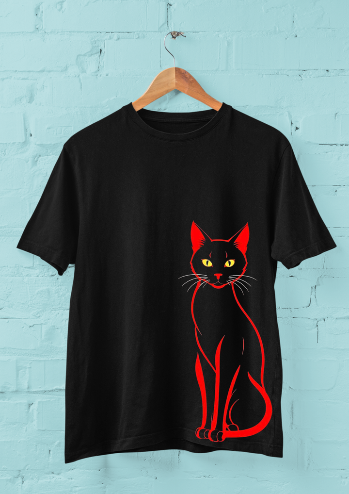 Black Cat Unisex Cotton T-shirt