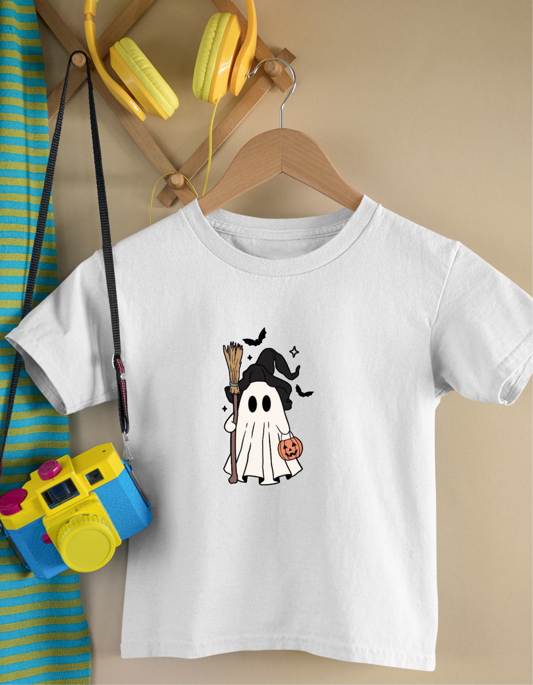 Ghost Halloween Theme Print Kids Unisex Regular Fit T-shirt