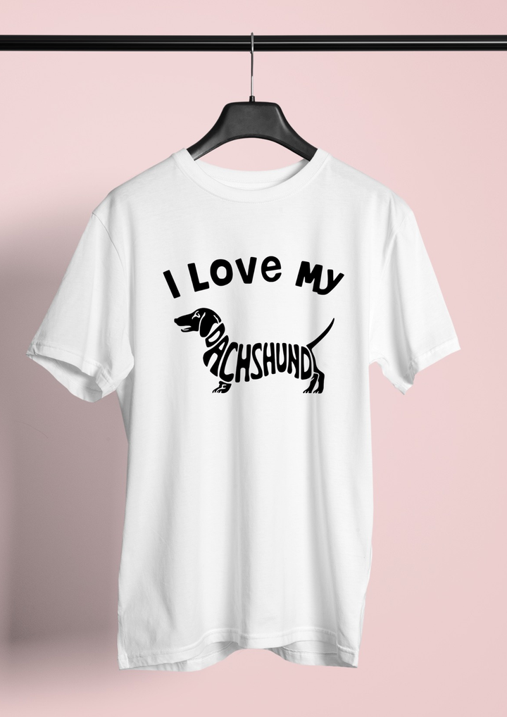 I Love My Dachshund Graphic Unisex T-shirt