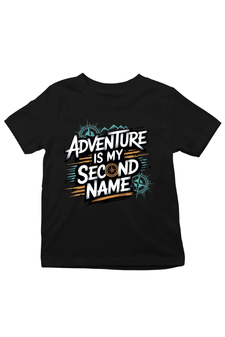 Adventure Is My Second Name Kids Unisex Fit t-shirt