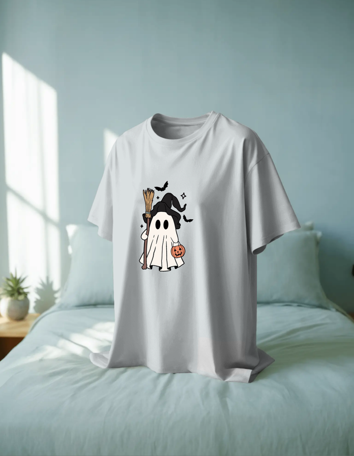 Ghost Halloween Theme Print Adult Unisex Regular Fit T-shirt
