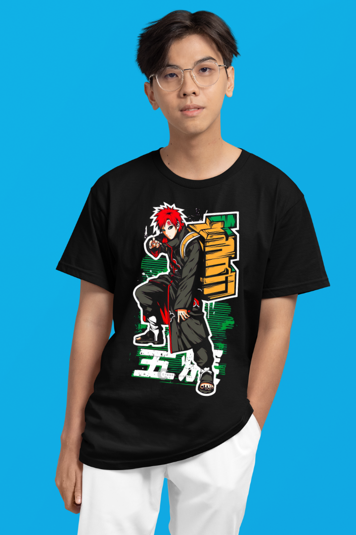 Gaara Front and Back Anime Print- Premium T-shirt
