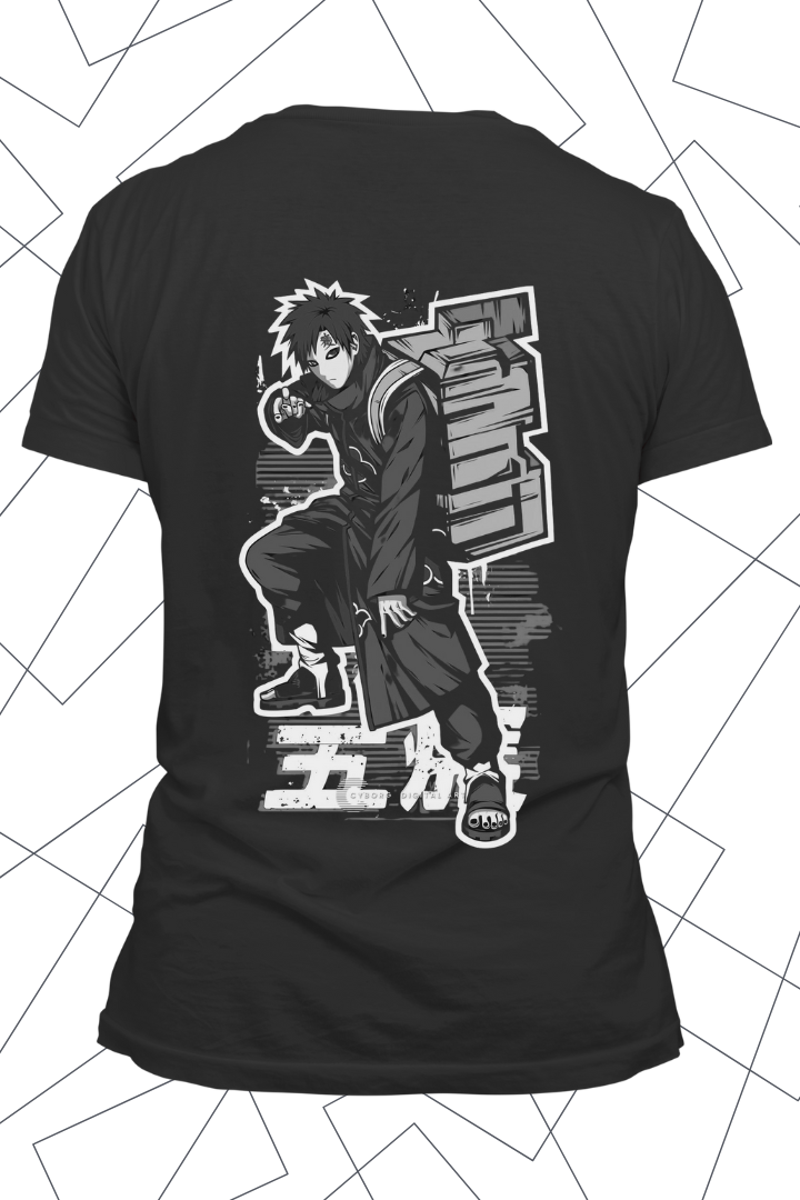 Gaara Front and Back Anime Print- Premium T-shirt