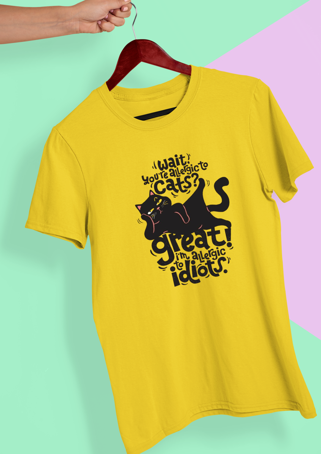 Alergic To Cats Graphic Unisex  T-shirt