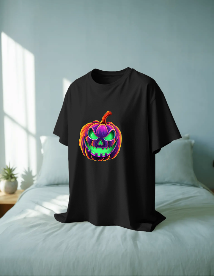 Pumpkin Halloween Theme Print Adult Unisex Regular Fit T-shirt