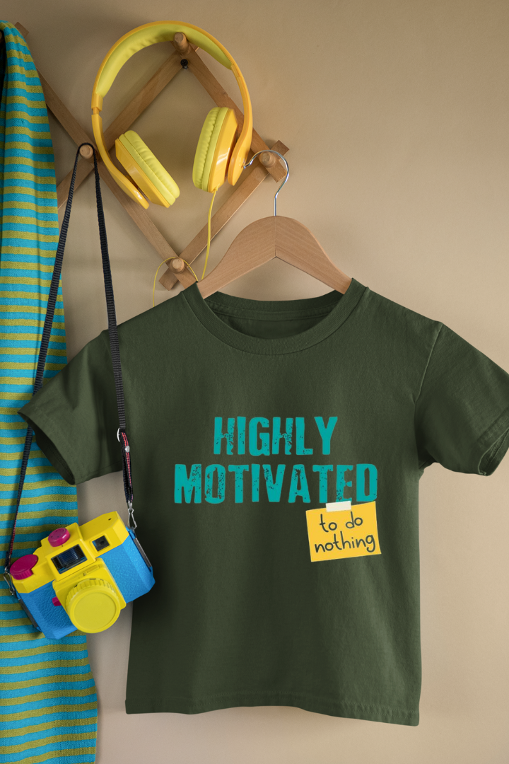 Highly Motivated, to do nothing Kids Unisex Regular t-shirt
