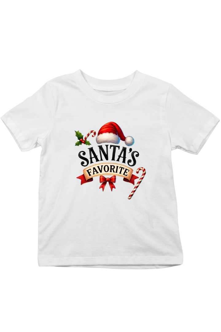 Santa's Favorite Christmas Theme Unisex Regular Fit Tshirt for Adults and Kids