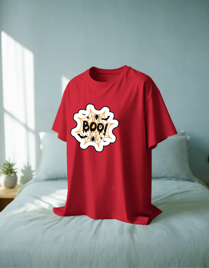 Boo! Halloween Theme Print Adult Unisex Regular Fit T-shirt
