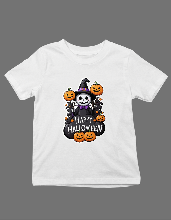 Happy Halloween Theme Print Kids Unisex Regular Fit T-shirt
