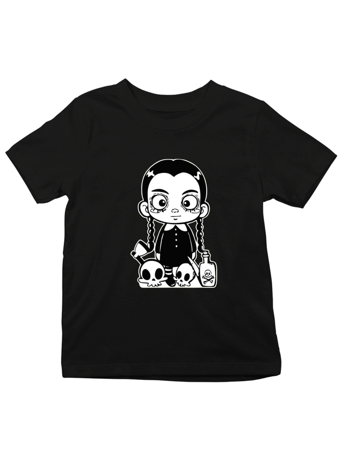 Wednesday Halloween Theme Print Kids Unisex Regular Fit T-shirt