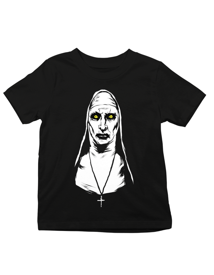 Nun Halloween Theme Print Kids Unisex Regular Fit T-shirt