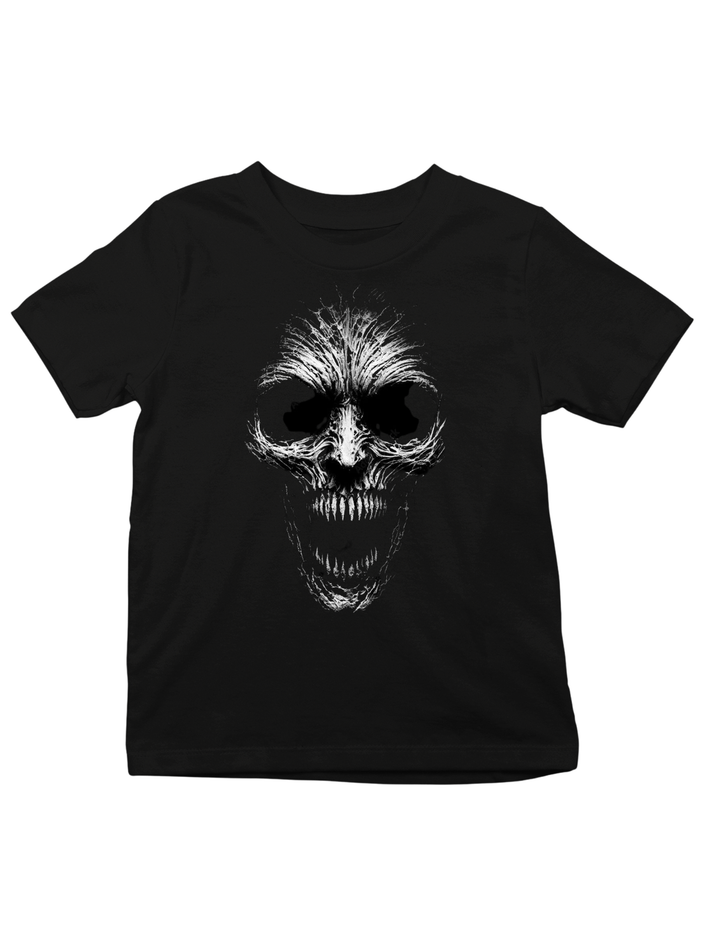 Hollow Face Halloween Theme Print Kids Unisex Regular Fit T-shirt