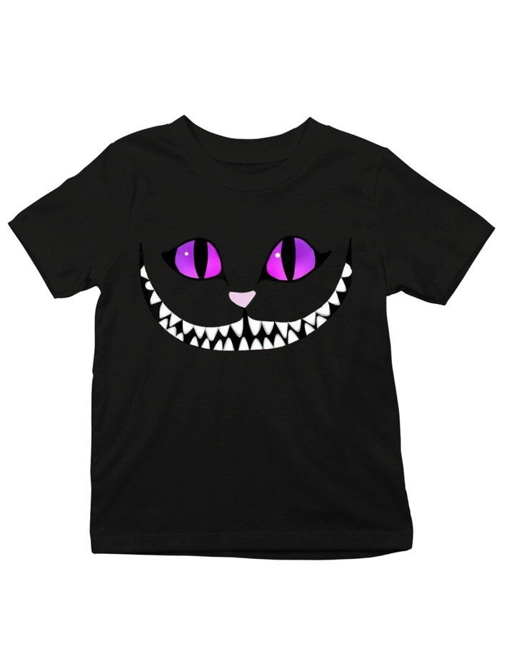 Cheshire Cat Halloween Theme Print Kids Unisex Regular Fit T-shirt