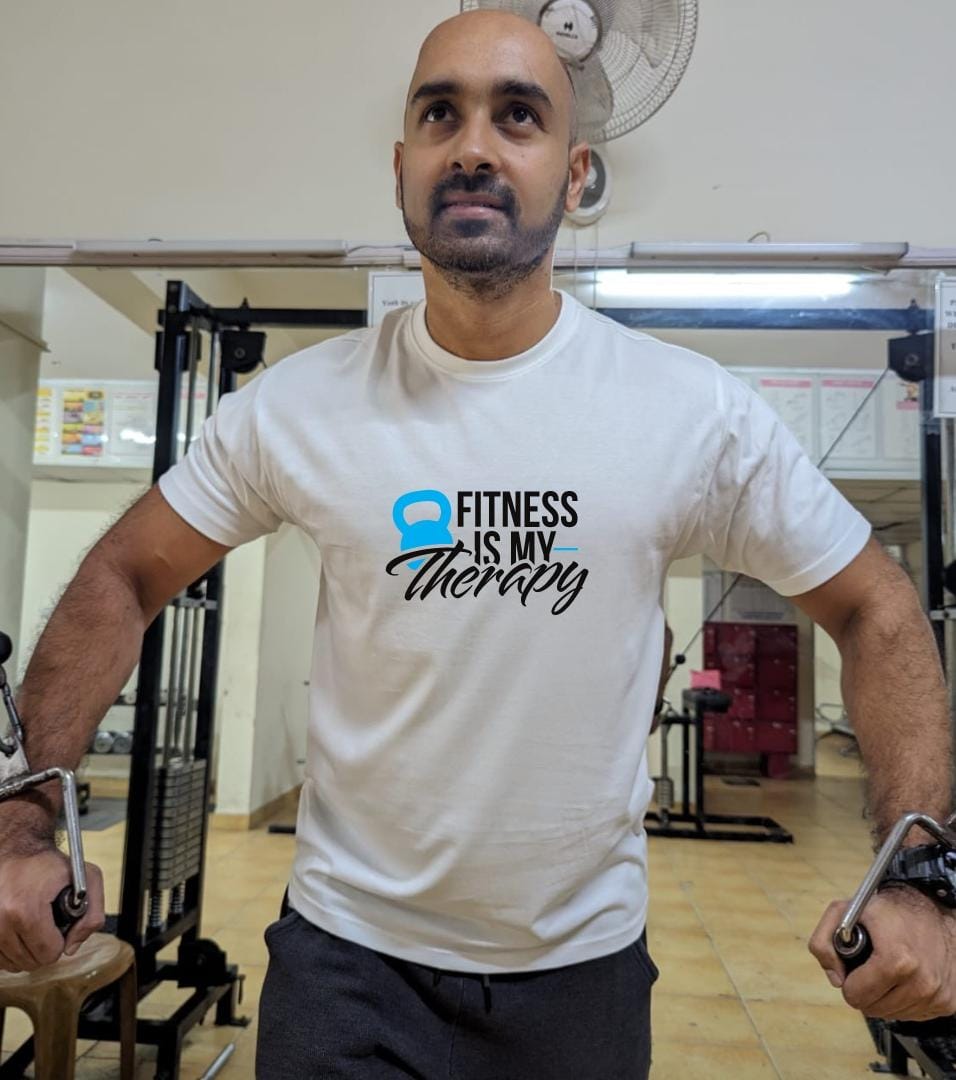 Fitness is my therapy- Men Regular Fit