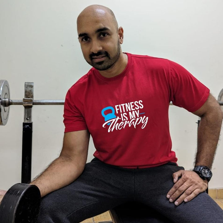 Fitness is my therapy- Men Regular Fit