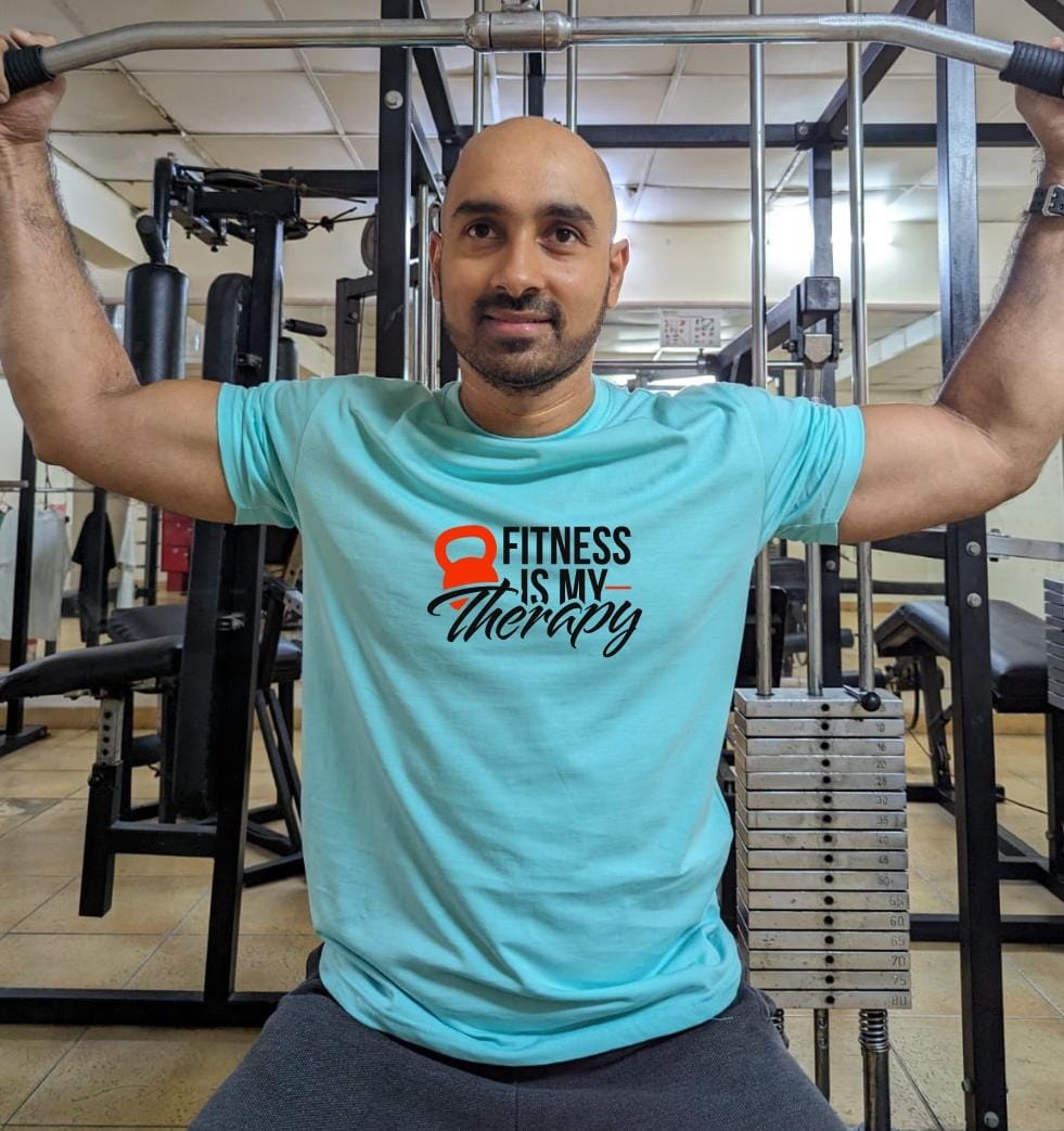 Fitness is my therapy- Men Regular Fit