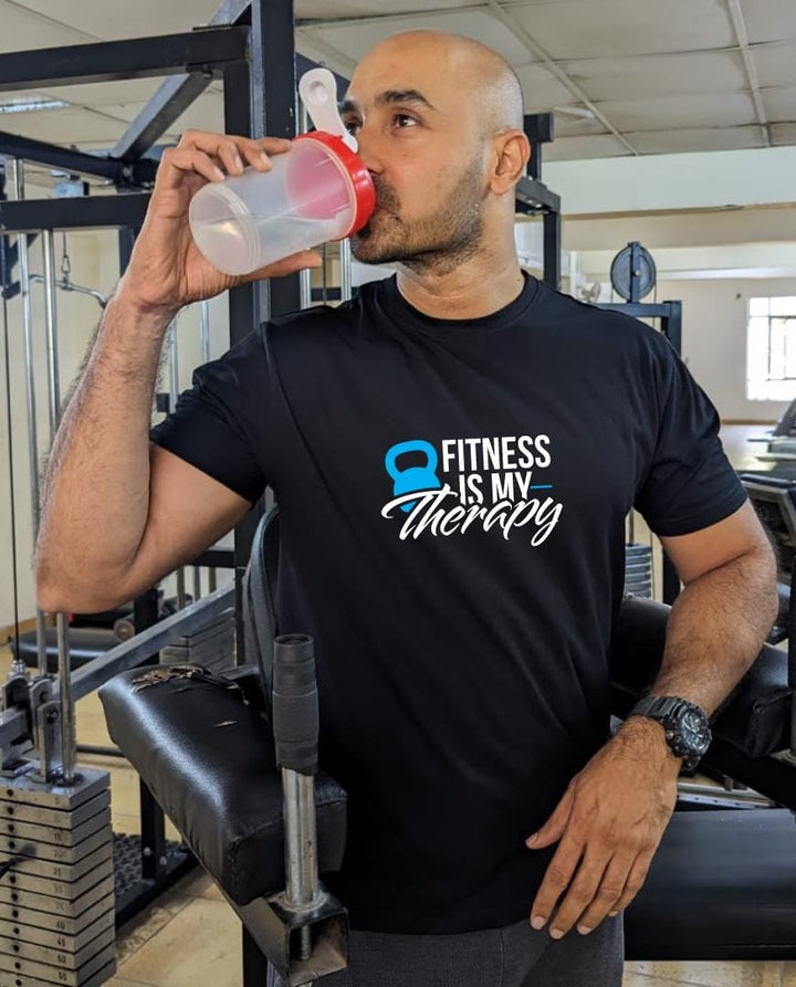Fitness is my therapy- Men Regular Fit
