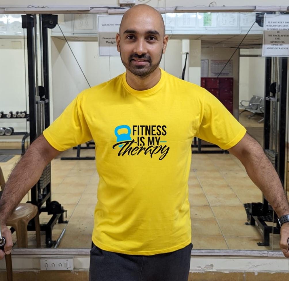 Fitness is my therapy- Men Regular Fit