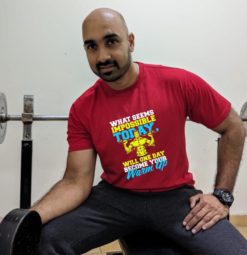 What seems impossible today, will one day become your warm up- Men Regular Fit