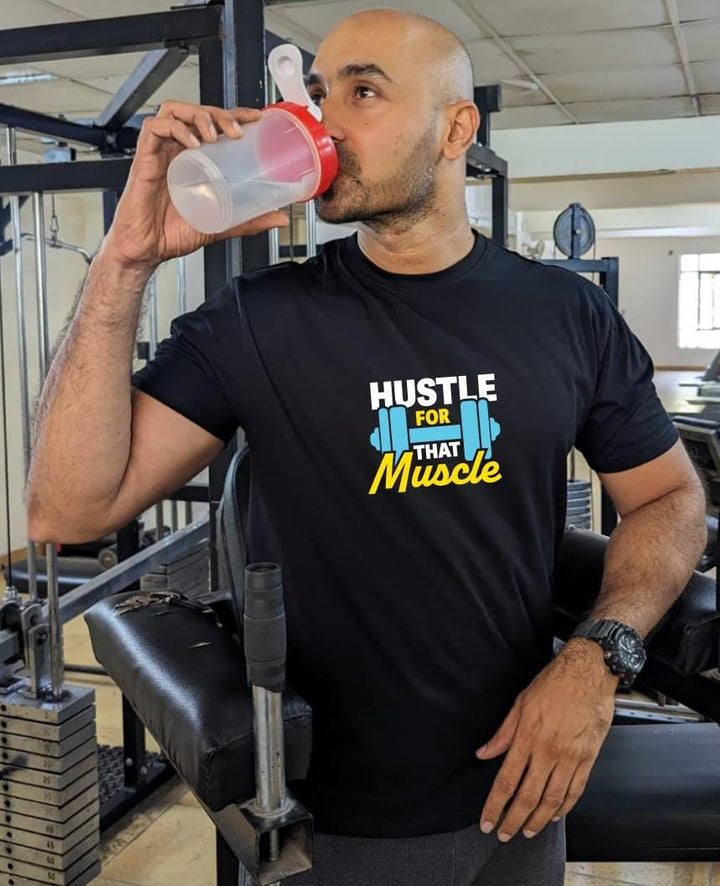 Hustle for that muscle- Men Regular Fit