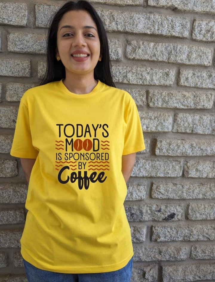 Today's mood is sponsored by coffee- Women Regular Fit