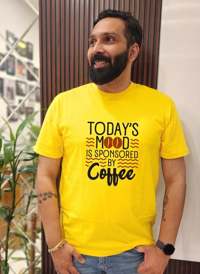 Today's mood is sponsored by coffee- Men Regular Fit