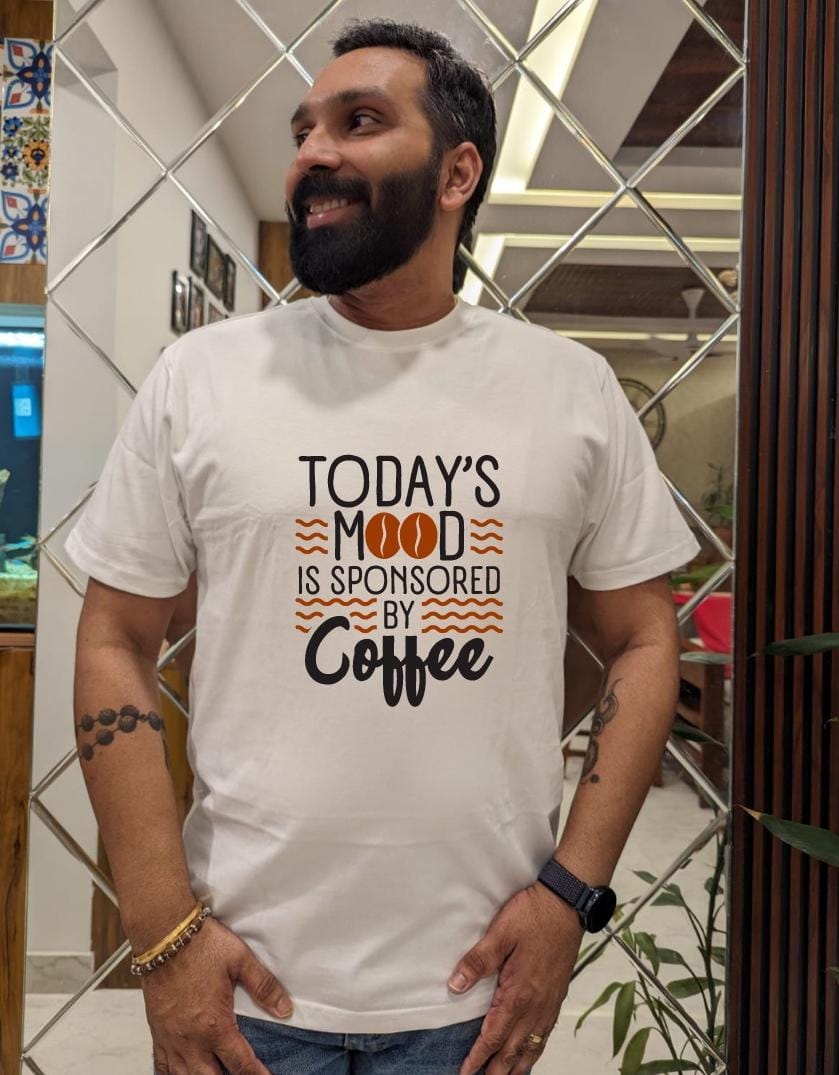 Today's mood is sponsored by coffee- Men Regular Fit