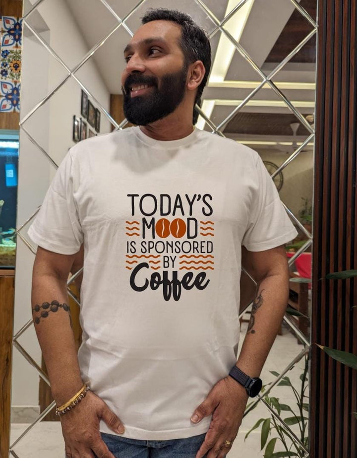Today's mood is sponsored by coffee- Men Regular Fit
