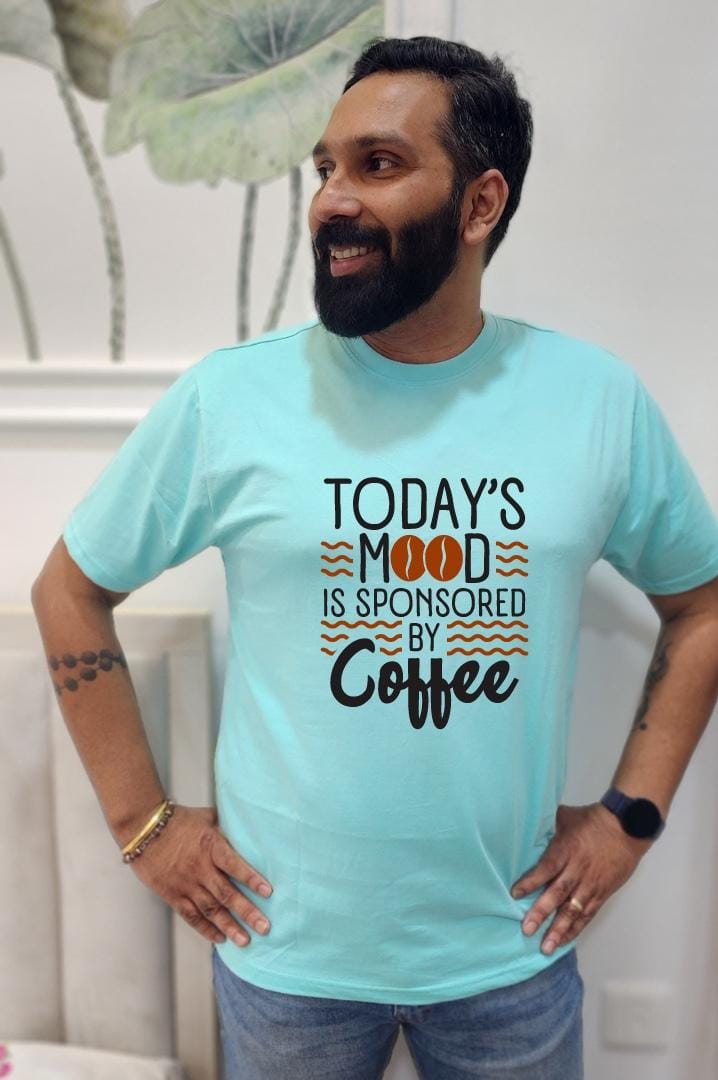 Today's mood is sponsored by coffee- Men Regular Fit