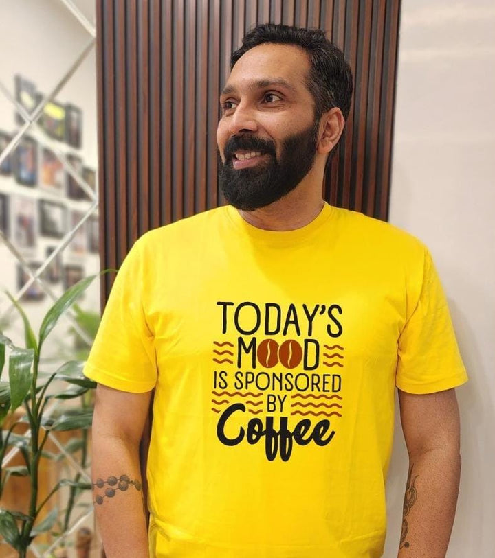 Today's mood is sponsored by coffee- Men Regular Fit
