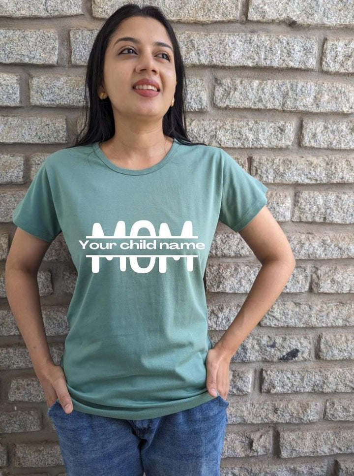 MOM(customise with your child name)- Women Regular Fit